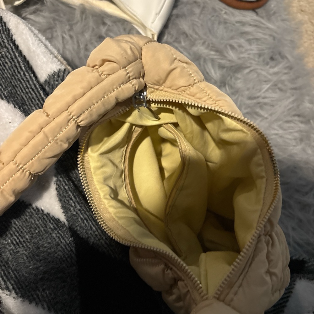 Chic Tan Quilted Baby Bag
